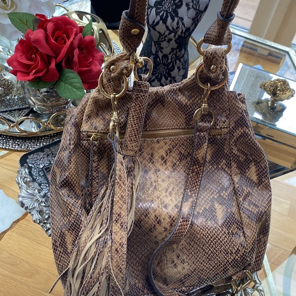G.I.L.I  Snakeskin Leather Back Pack HandBag - Picture 8 of 17
